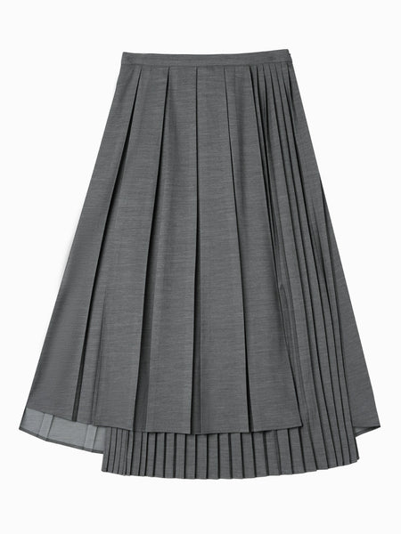 THE TOE Lyucus Pleats Skirt gray Sサイズ skirt multi stripe open pleated - grey – Lily and Todd