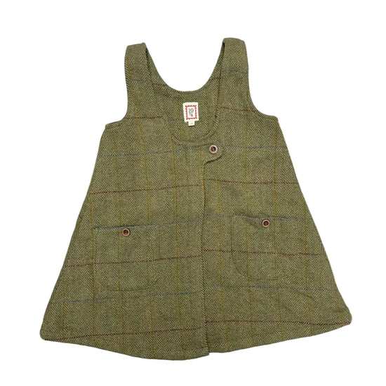 dress plaid wool low neck jumper - olive