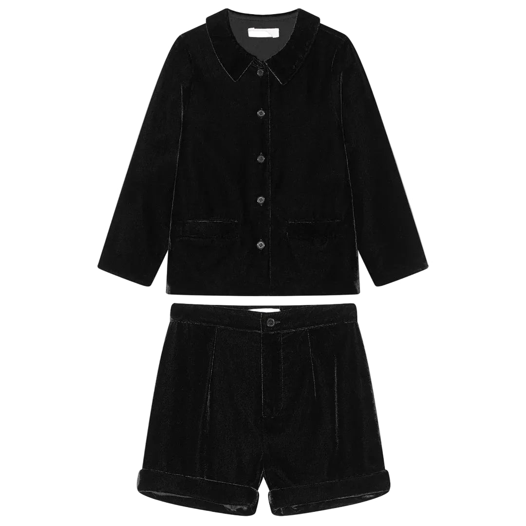suit velvet suit and shorts - black velvet