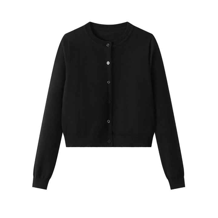 dress knit pleated jumper with cardigan - black