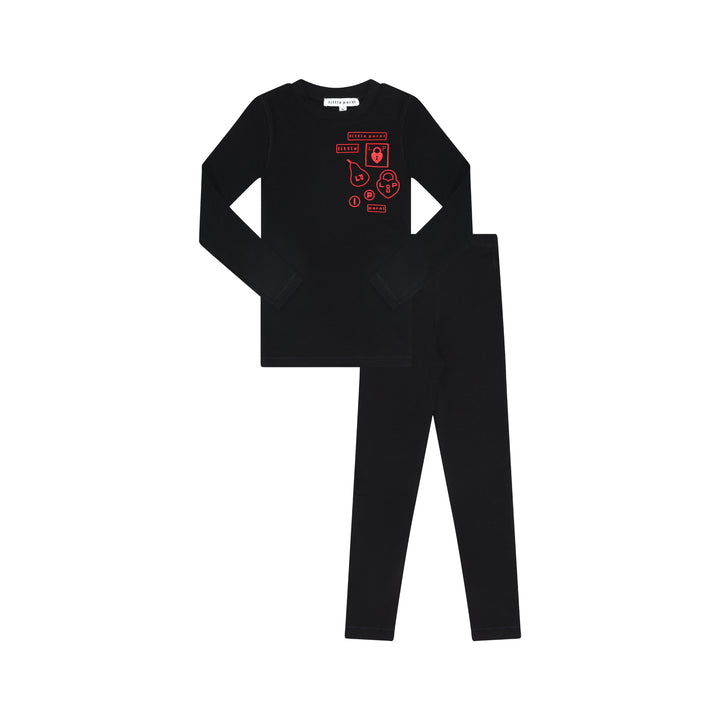 pajamas multi patch - black/red