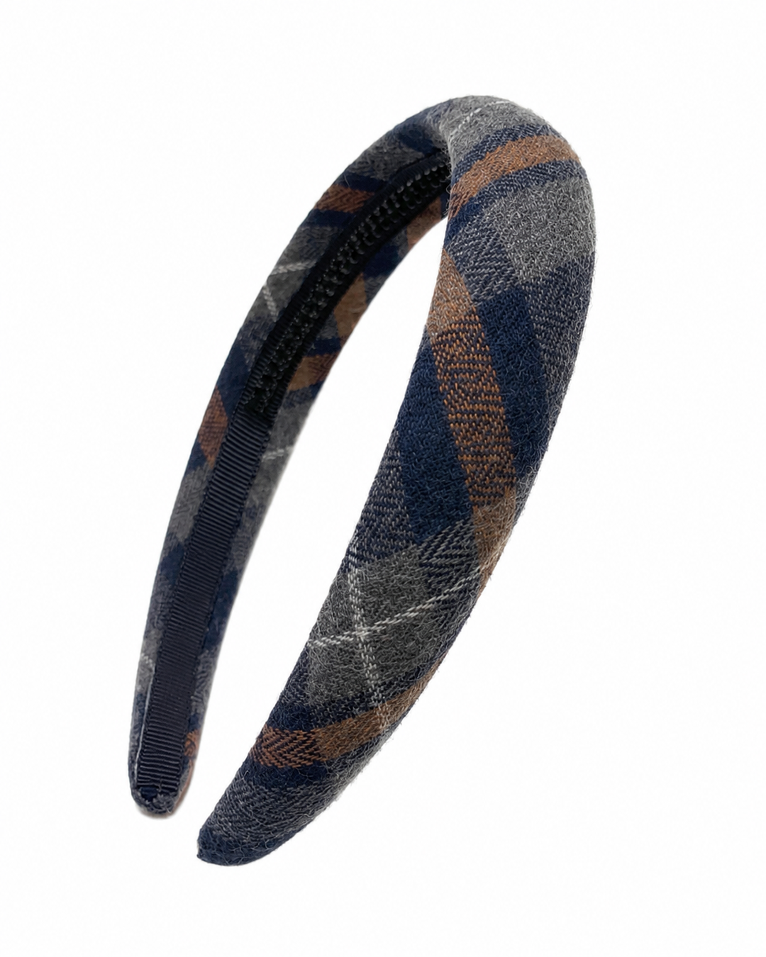 headband lightly padded plaids - blue/gray
