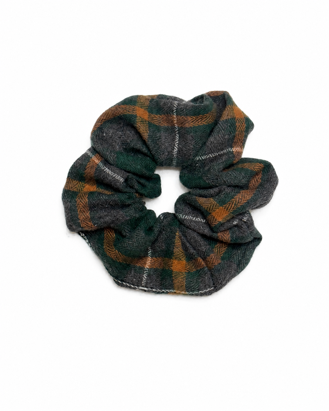 pony scrunchie plaids - green/gray