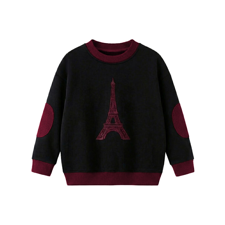 top l/s eiffel tower sweatshirt - black/red