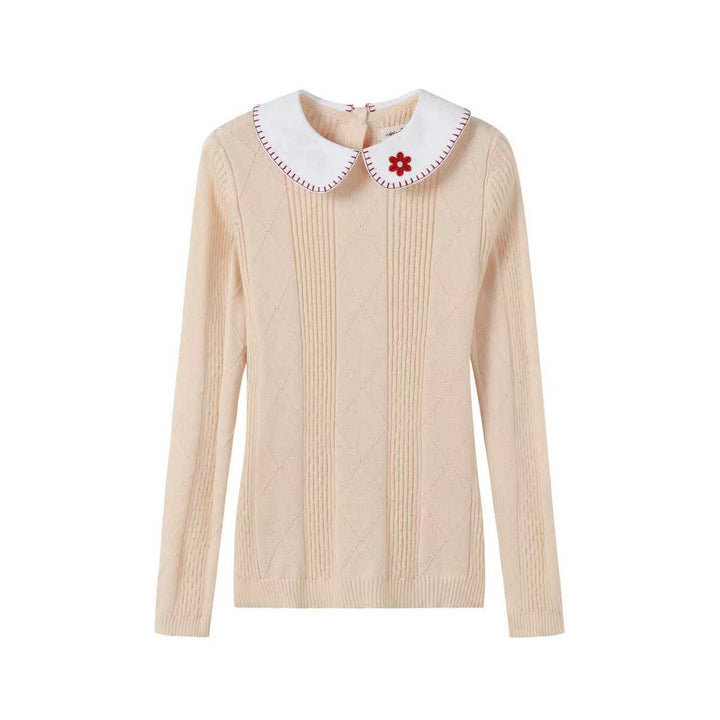 top l/s knit sweater - peach