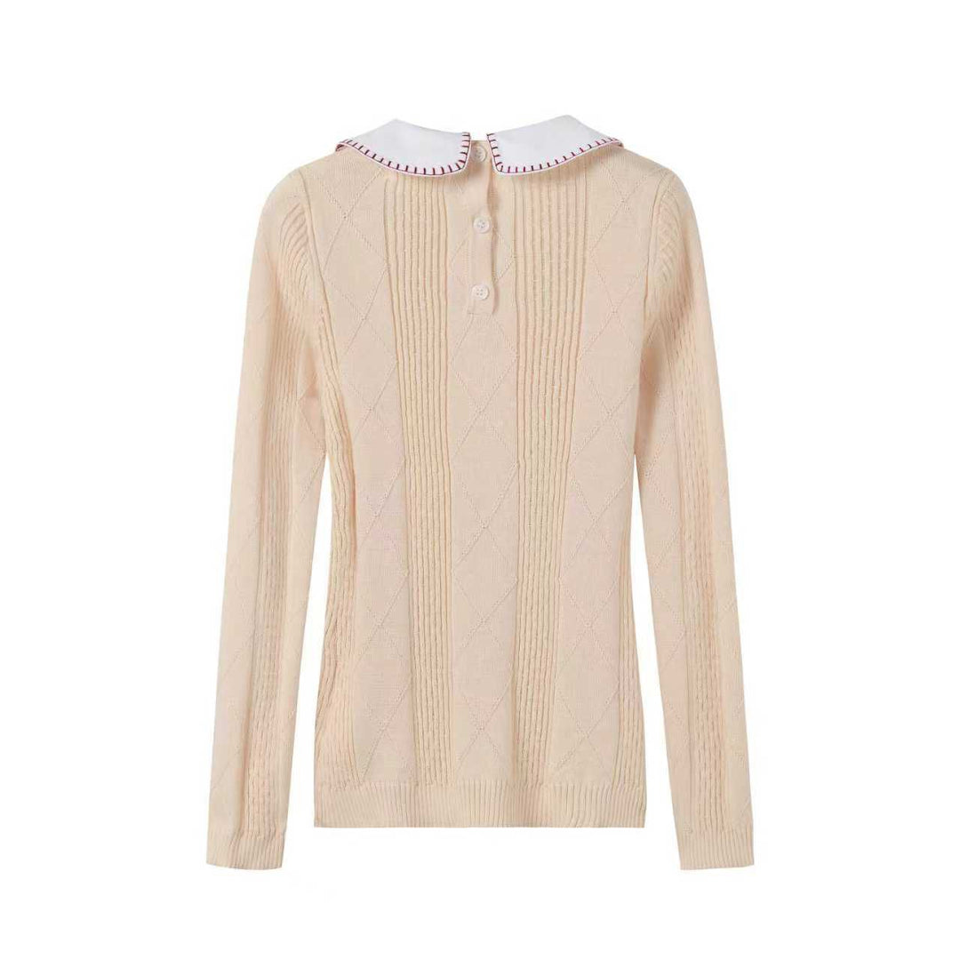 top l/s knit sweater - peach