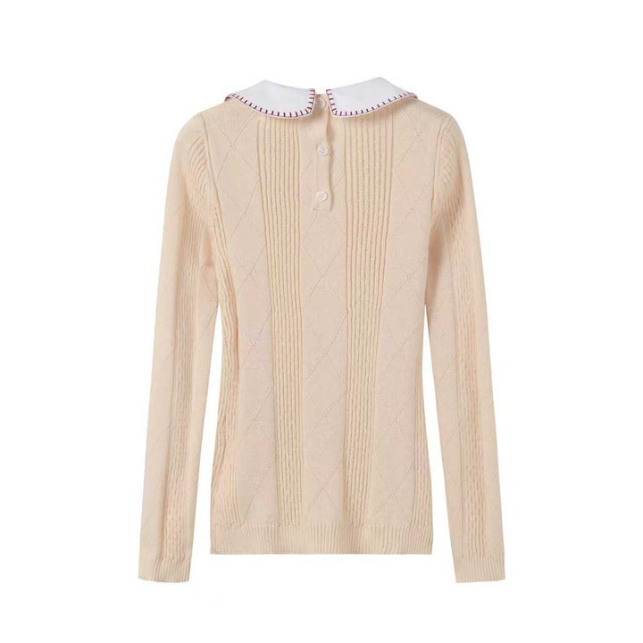 top l/s knit sweater - peach