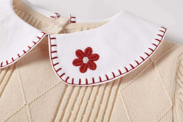 top l/s knit sweater - peach