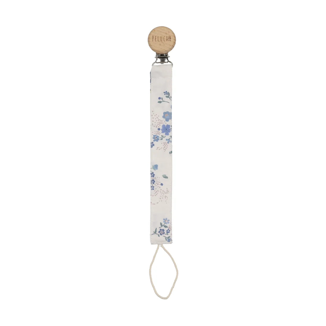 pacifier clip floral - blue
