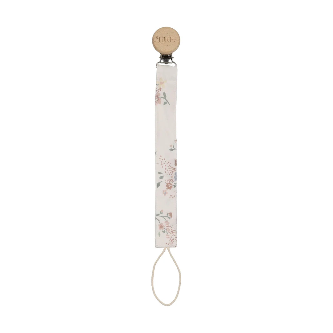 pacifier clip floral - pink