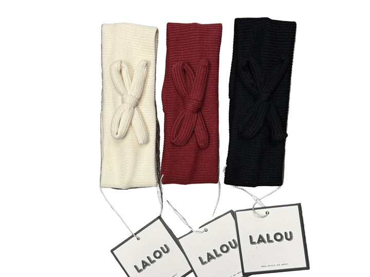 baby band ribbed bow with patch in back - ivory