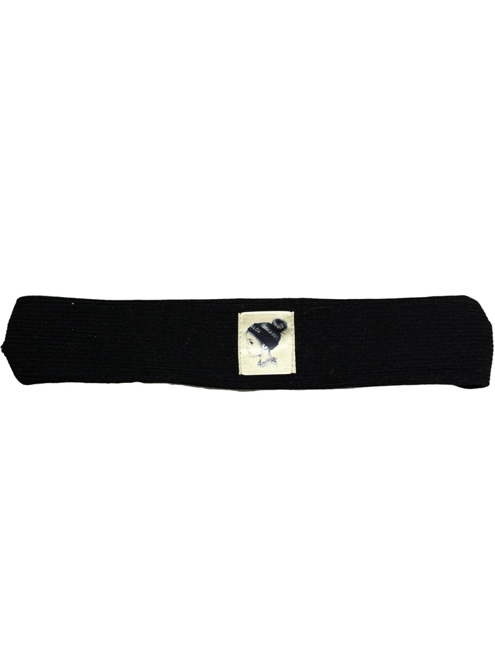 sweatband corduroy with patch - black