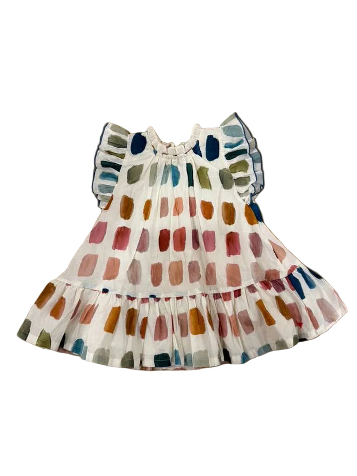 dress multi watercolor flutter with bloomers - paint swatches