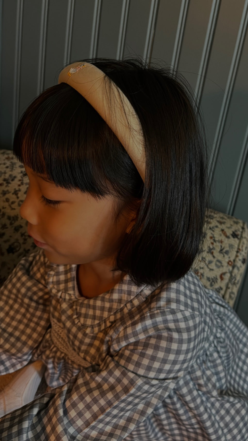 headband duck embroidered - tan