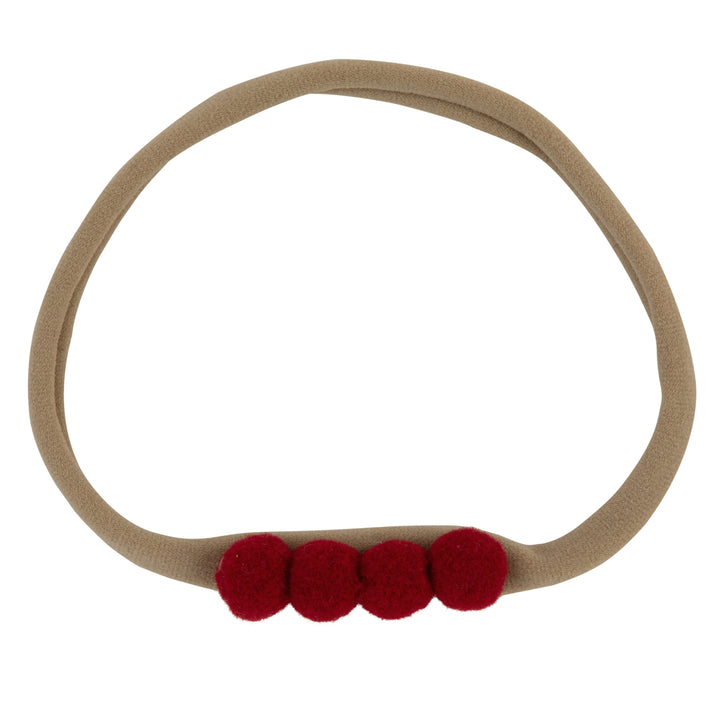 baby band thin pom pom - burgundy