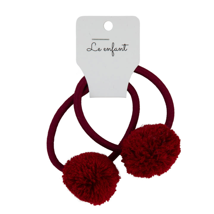 pony 2pc pom pom - deep red