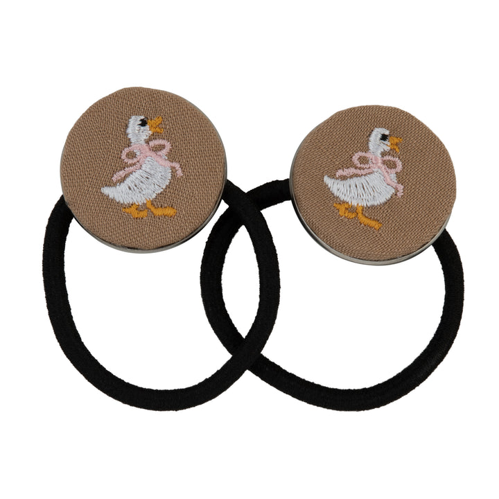 pony duck embroidered circle - tan