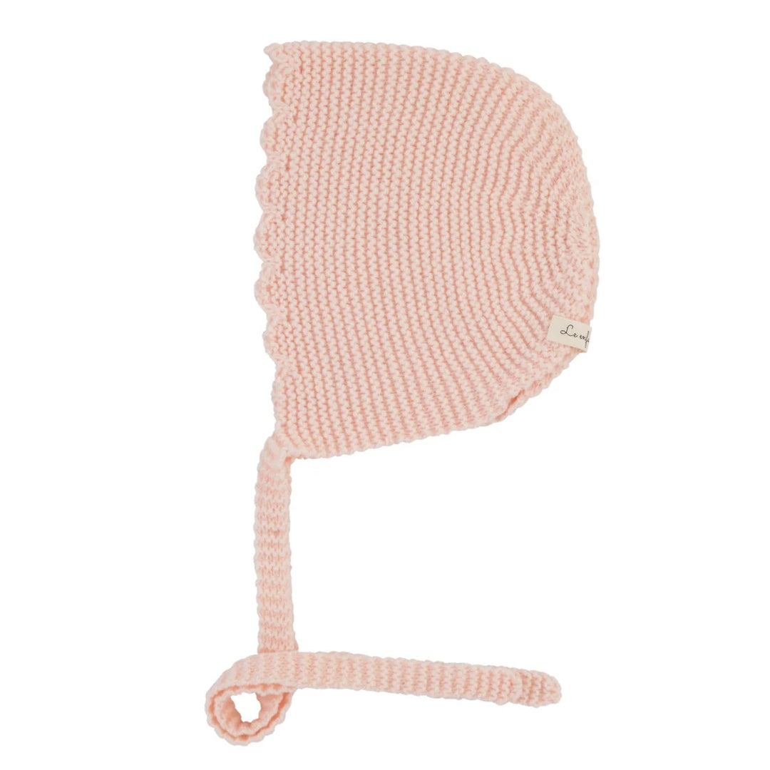 bonnet scalloped edge knit - soft rose