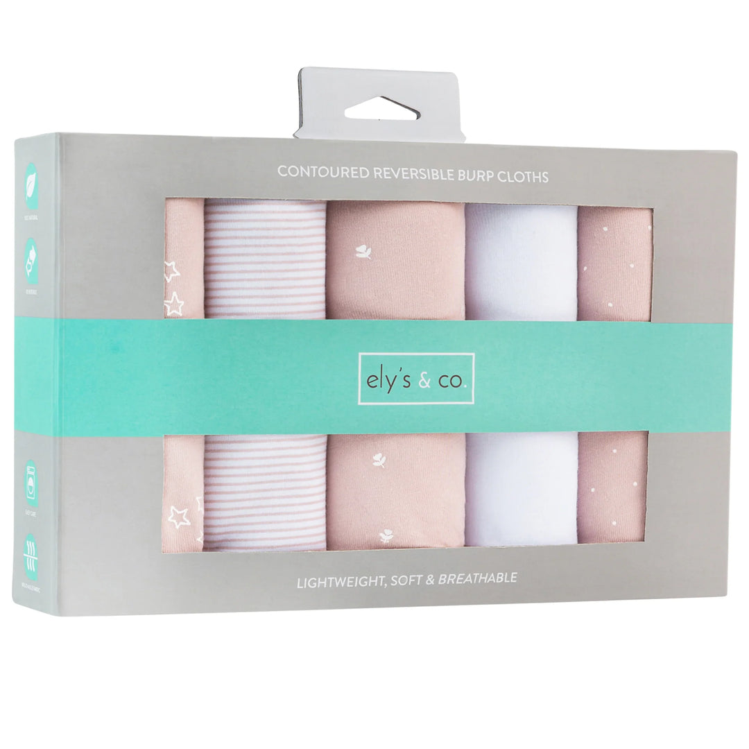 diapers absorbant burp cloths 5 pack - pink tulip