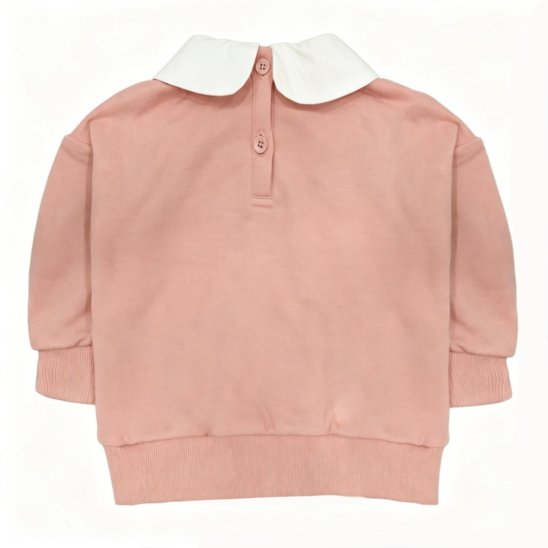 top l/s patisserie collared sweatshirt - pink