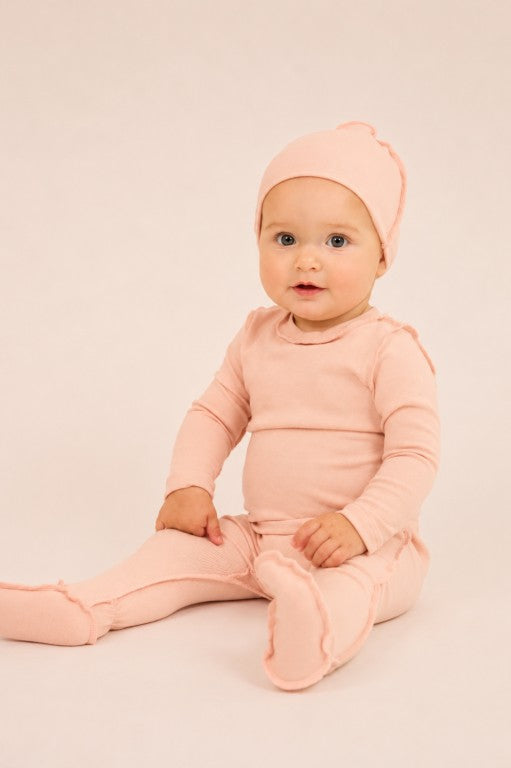 footie v neck - pink