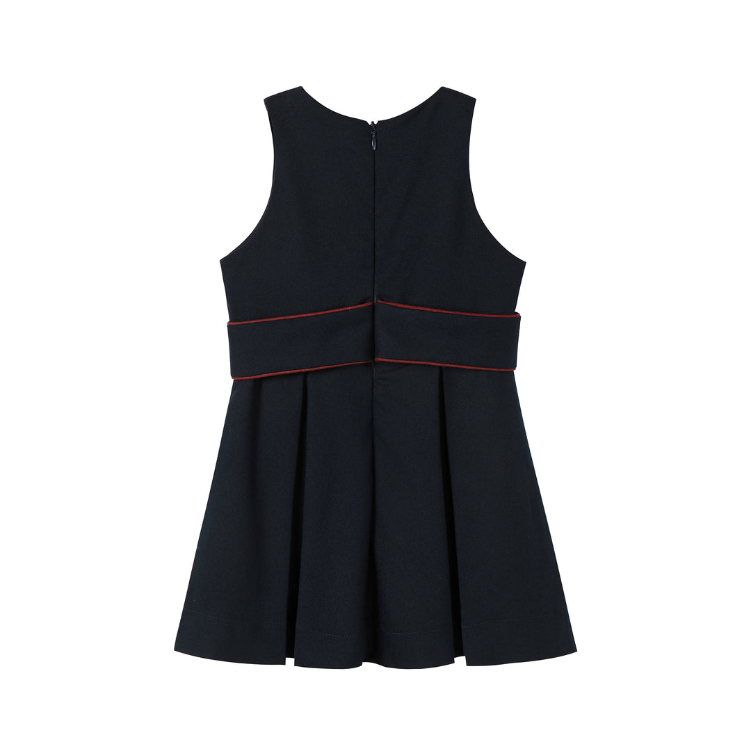 dress piped double button buckle jumper - navy