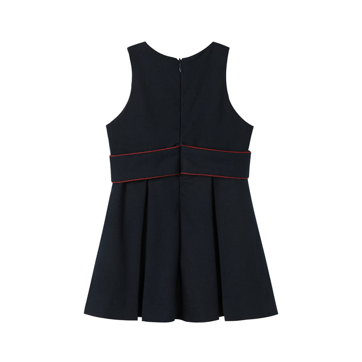 dress piped double button buckle jumper - navy