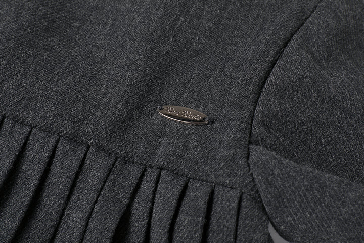 dress pleated button - dark grey