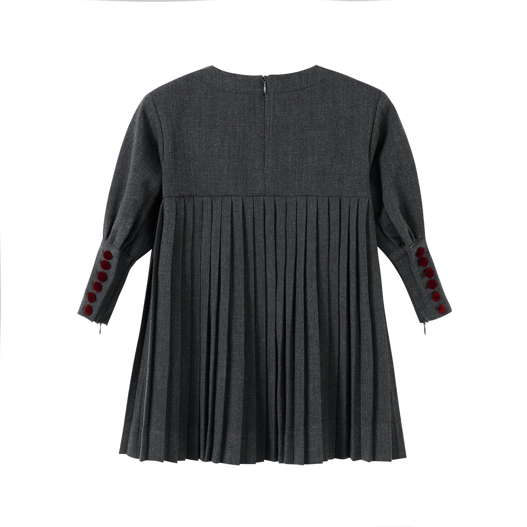 ワンピース theredthread S oval pleats dress gray THEREDTHREAD / ザレッドスレッド】S oval pleats dress