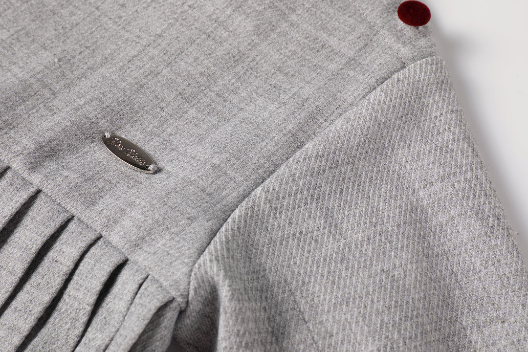 dress pleated button - light grey