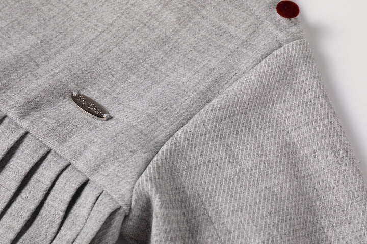 dress pleated button - light grey