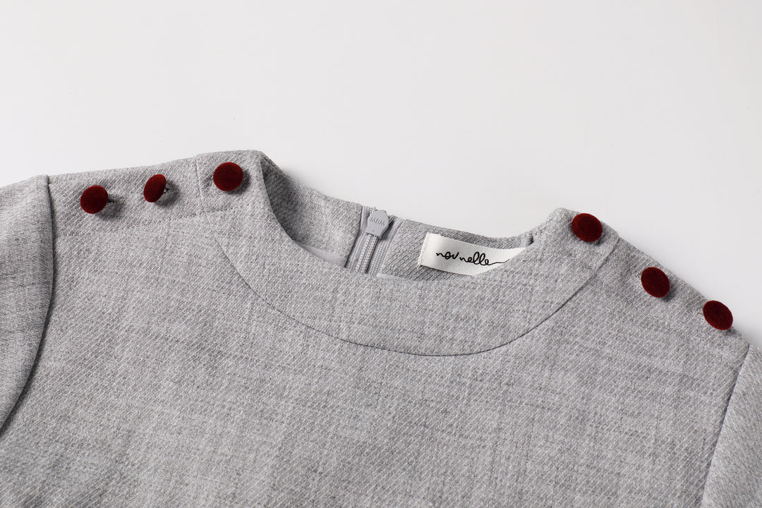 dress pleated button - light grey