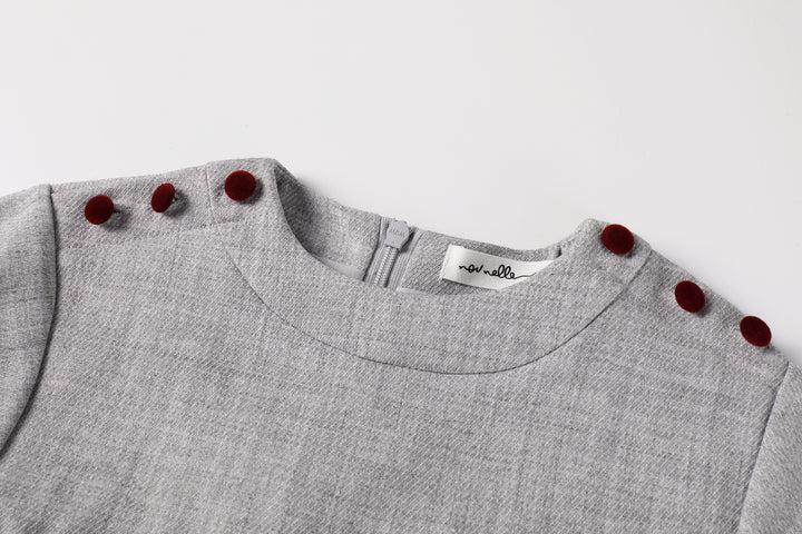 dress pleated button - light grey