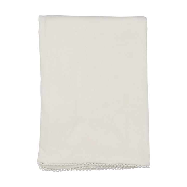 set footie pleated collar wrap with bonnet and blanket - chalk white