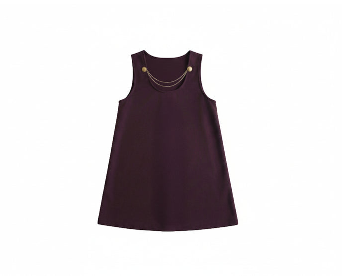 dress front chain vintage wool jumper - plum
