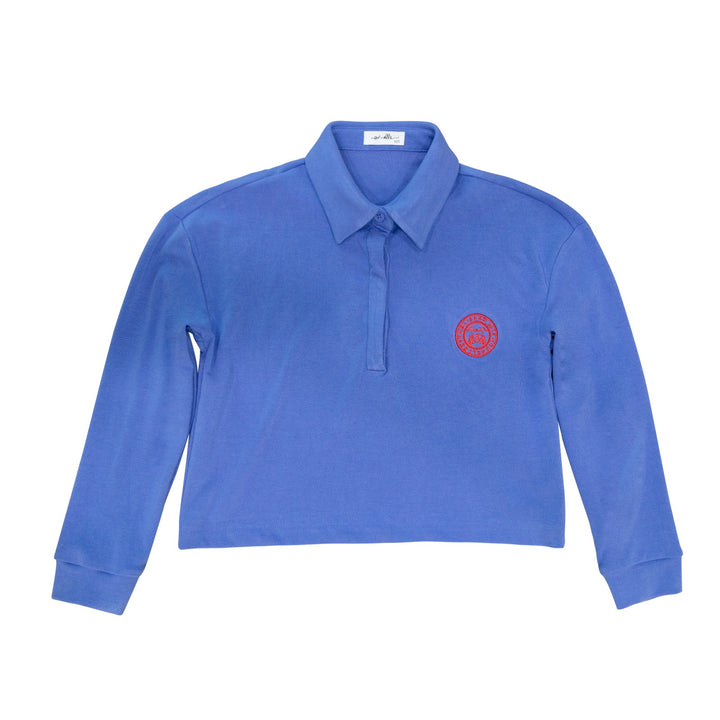 polo l/s cropped stamp - navy