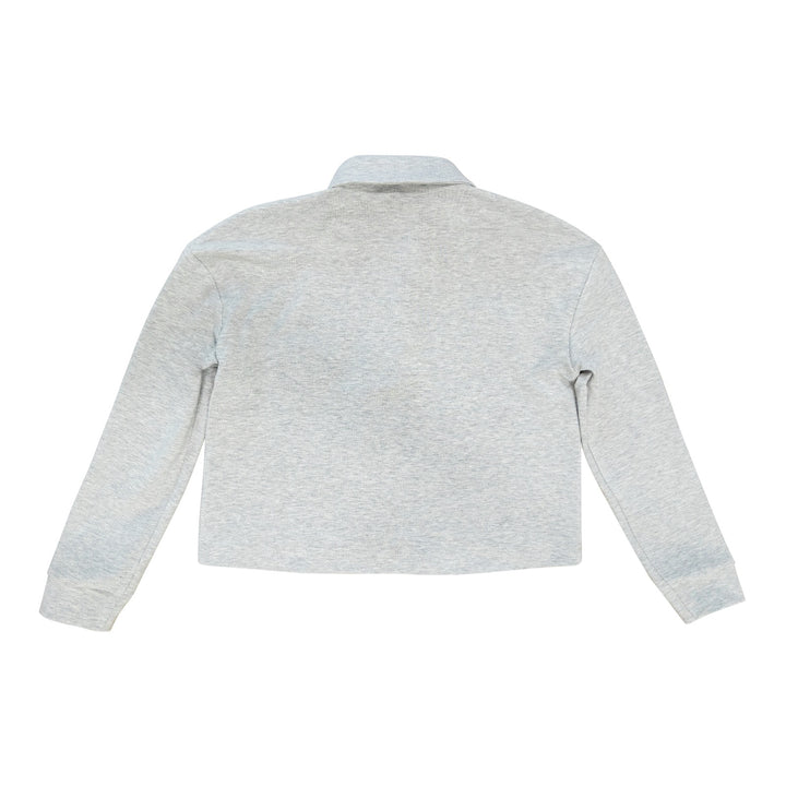 polo l/s cropped stamp - grey