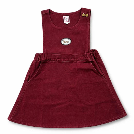 dress corduroy pinafore - burgundy