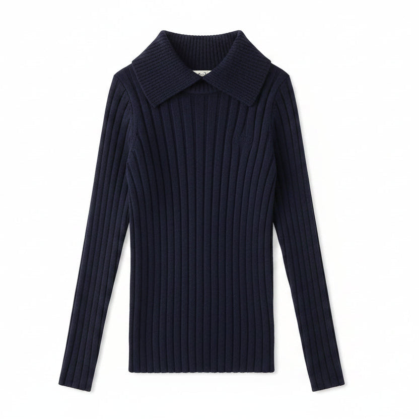 polo l/s ribbed knit turtleneck - navy