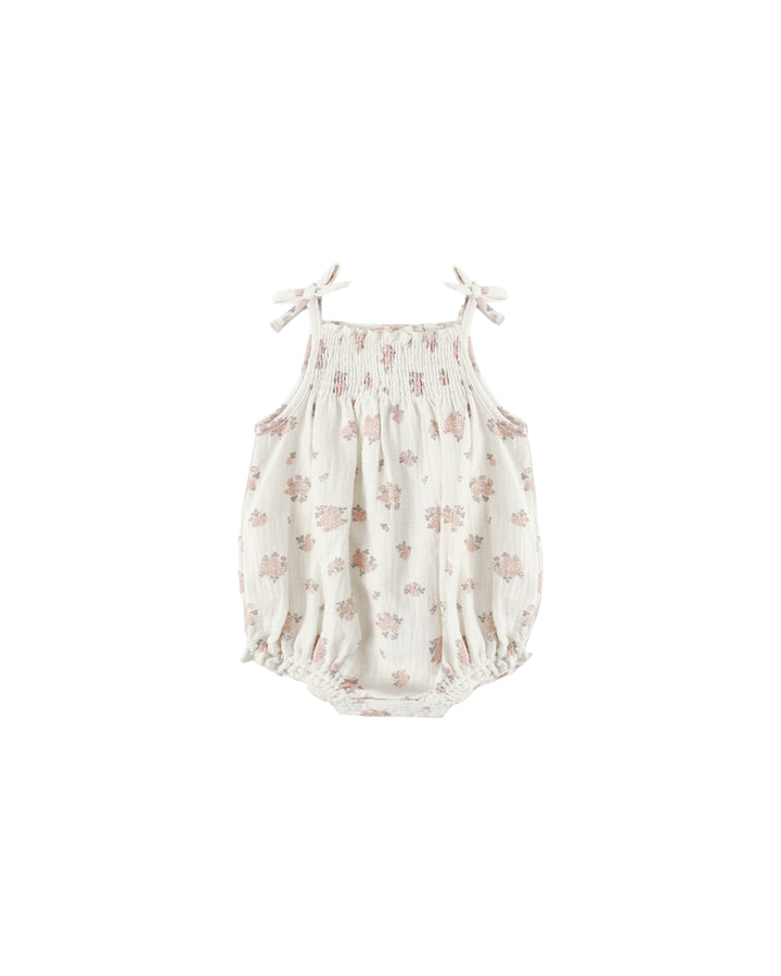 one piece garden rose bubble romper - ivory
