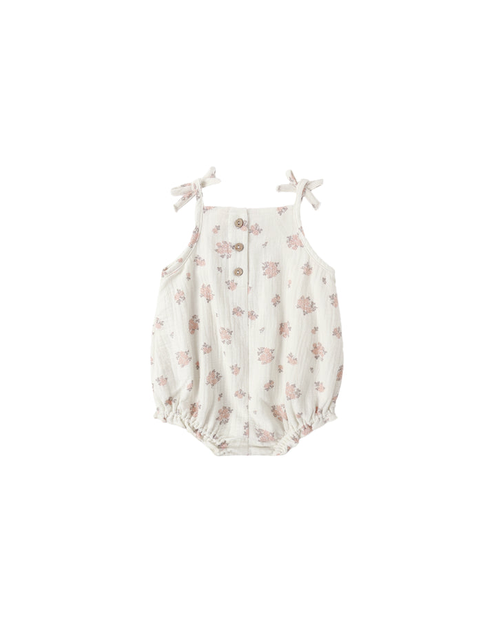 one piece garden rose bubble romper - ivory