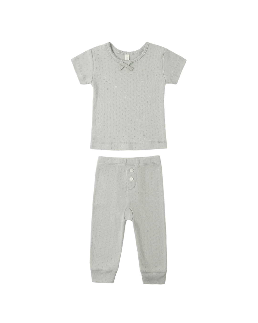 pajamas pointelle knit tee and leggings - sage