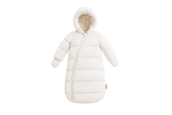 snowsuit sherpa wrap zipper with hood - cream