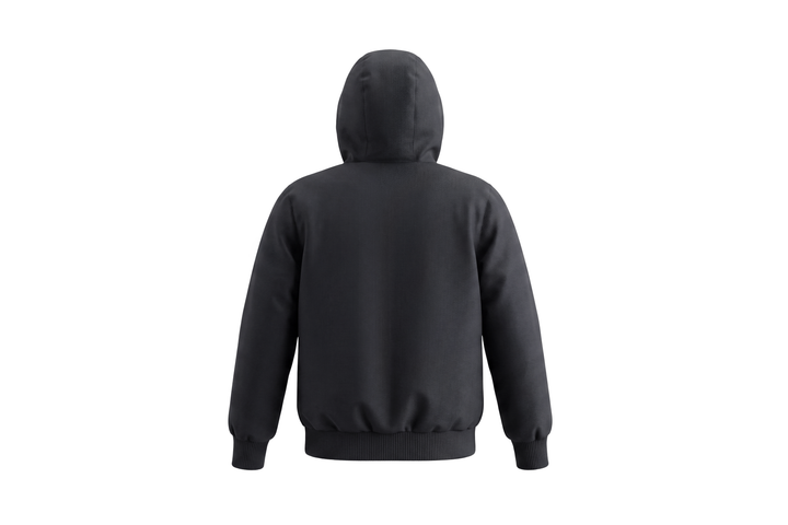 coat basic pocket with hood - black/black fur