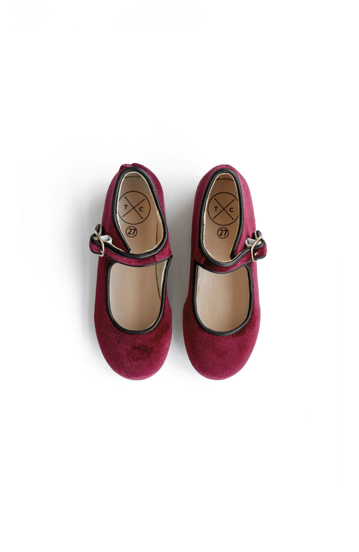 shoes velvet buckle mary jane - ruby