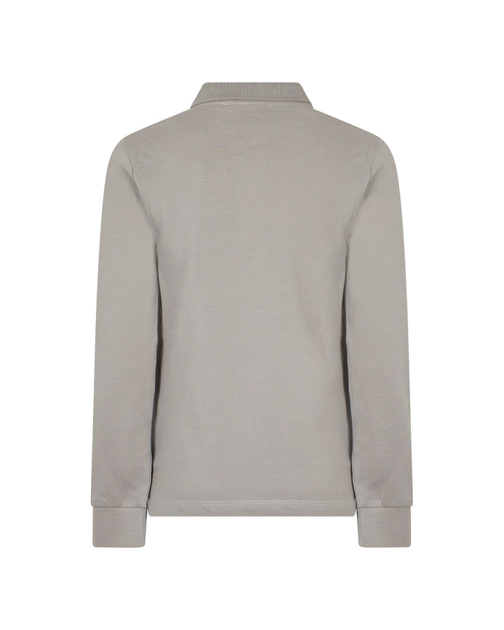 polo l/s logo emblem - grey melange