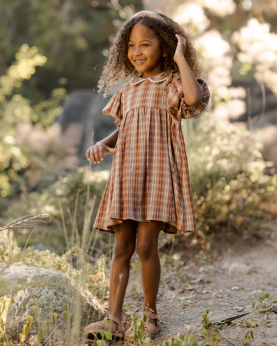 dress plaid crochet trim collar - autumn