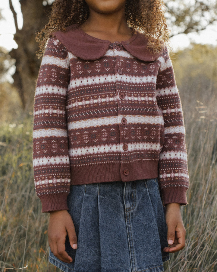 top l/s multi stripe knit sweater - mulberry