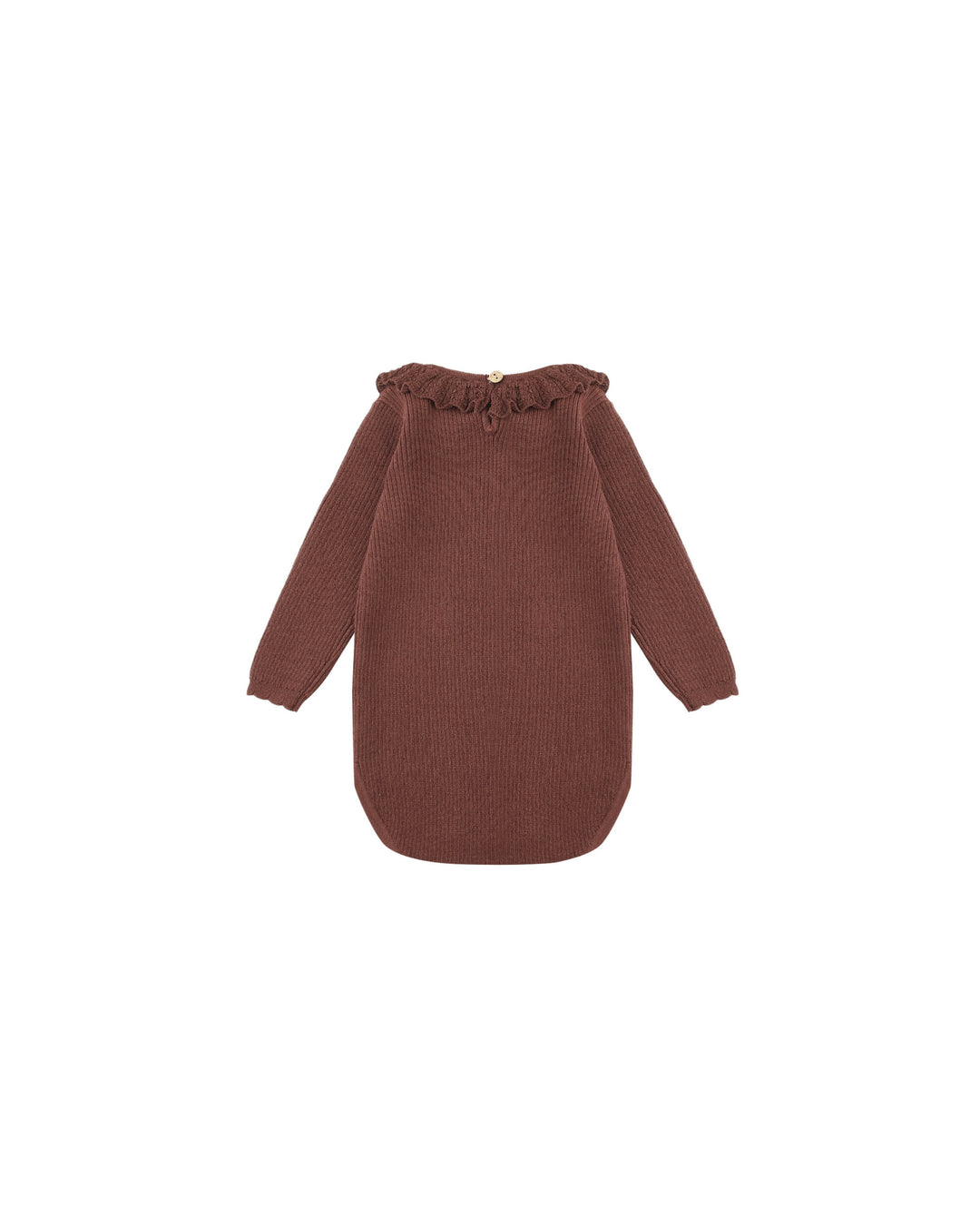 set outfit ribbed knit collared onesie and leggings - burgundy