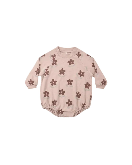 one piece daisy crewneck romper - rosewood